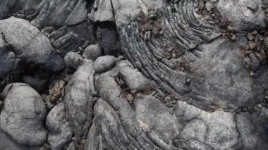 Hawaii Volkanik Parkı 'ndaki Kilauea Volkanı' ndan donmuş lav Hawaii 'nin Büyük Adası' ndaki Ulusal Parkı. Yüksek kalite 4k görüntü
