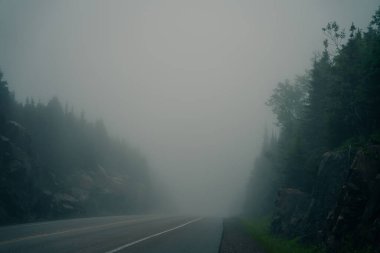 Trans Canada highway along Superior Lake east shore. High quality photo clipart