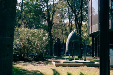 Mexico City - Mayıs 2023 Chapultepec Ormanı içinde Modern Sanatlar Müzesi. Yüksek kalite fotoğraf