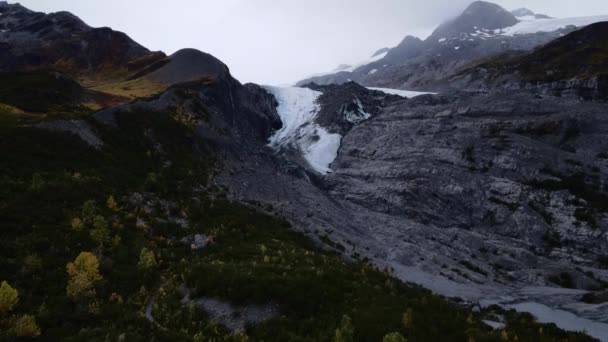Flygfoto Över Worthington Glacier State Recreational Site Alaska Högkvalitativ Film — Stockvideo