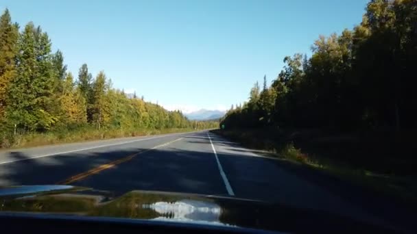 Vista Desde Coche Buen Tiempo Alaska Imágenes Alta Calidad — Vídeos de Stock