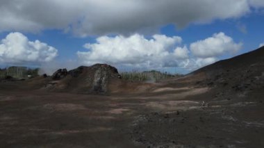 Hawaii 'nin Büyük Adası' nda volkanik kilauea havası. Yüksek kalite 4k görüntü