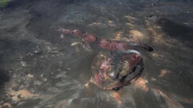 Hawaii 'nin Büyük Adası' nda volkanik kilauea havası. Yüksek kalite 4k görüntü