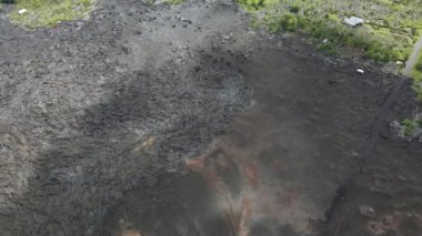 Hawaii 'nin Büyük Adası' nda volkanik kilauea havası. Yüksek kalite 4k görüntü