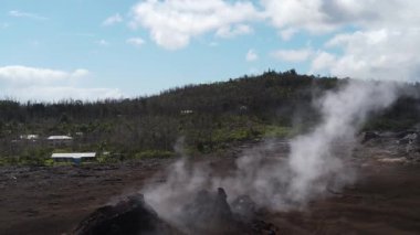 Hawaii 'nin Büyük Adası' nda volkanik kilauea havası. Yüksek kalite 4k görüntü