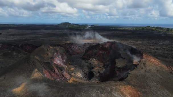 Aérea Del Volcán Kilauea Isla Grande Hawai Imágenes Alta Calidad — Vídeo de stock