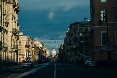 Sabah bomboş bir Nevsky vakası. Saint-Petersburg, Rusya. Yüksek kalite fotoğraf