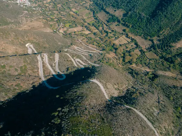 Meksika 'daki Dağ Yolu' nun havadan görünüşü. Yüksek kalite fotoğraf