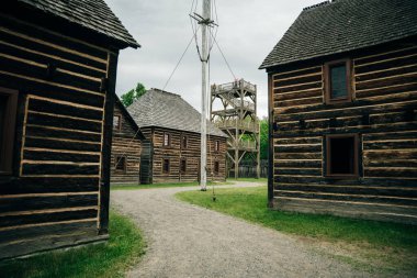 Fort William Tarih Parkında, Aborjin köyü, Thunder Bay, Ontario, Kanada. Yüksek kalite fotoğraf