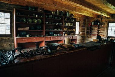 Fort William Tarih Parkında, Aborjin köyü, Thunder Bay, Ontario, Kanada. Yüksek kalite fotoğraf