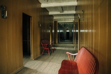 Fort William Tarih Parkı, Aborjin köyü, Thunder Bay, Ontario, Kanada - Mayıs 2023. Yüksek kalite fotoğraf