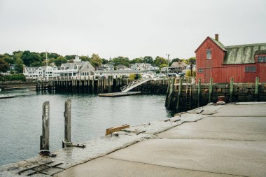Rockport, Massachusetts, ABD - Ağustos 2022 Cape Ann, New England 'da küçük bir balıkçı köyü. Yüksek kalite fotoğraf