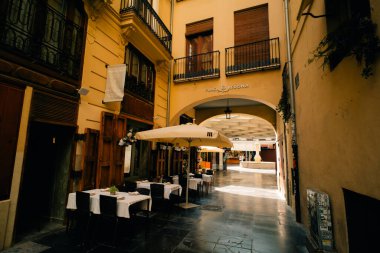 Plaza Redonda 'da sakin bir an, yuvarlak meydan, Valencia, İspanya. Yüksek kalite fotoğraf