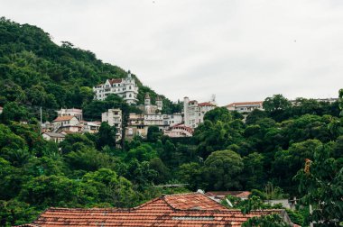  Rio de Janeiro, Brezilya - 12 Eylül 2023 Lapa ve Santa Teresa bölgesinde eski Portekiz mimari evleri. Yüksek kalite fotoğraf