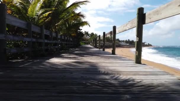 Skály Pláži Mar Chiquita Poblíž San Juanu Portoriku Vysoce Kvalitní — Stock video