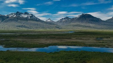 İzlanda 'daki Kalfafellsstadur' un hava manzarası. Yüksek kalite fotoğraf