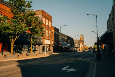 Sault Ste. Marie, Ontario Canada 15 Haziran 2023 Queen Caddesi Sault St. Marie şehir merkezinde. Yüksek kalite fotoğraf