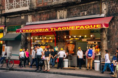 Mexico city, Mexico - September 2022 traditional Mexican taqueria in downtown. High quality photo clipart