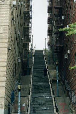 NEW YORK, ABD, -NOVEMBER 31,2022: Bronx turistik merdiven. Yüksek kalite fotoğraf