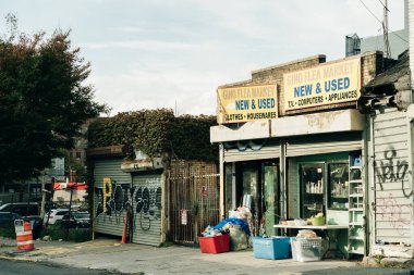 Bronx, ABD 'deki eski bir dükkan. 23 Mayıs 2023. Yüksek kalite fotoğraf