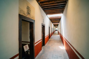 Mexico City, Mexico - 14 Mayıs 2023 San Angel 'daki eski bir manastırda bulunan El Carmen Müzesi. Yüksek kalite fotoğraf