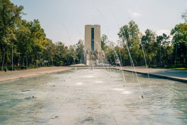 MEXICO CITY, MEXICO - MARCH 3, 2023 Front view of the monument to alvaro Obregon and fountain. High quality photo clipart