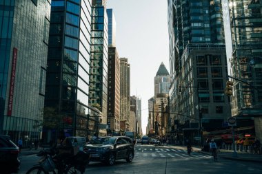 New York, ABD - 12 Ekim 2022 New York şehir merkezindeki ünlü Times Meydanı. Yüksek kalite fotoğraf