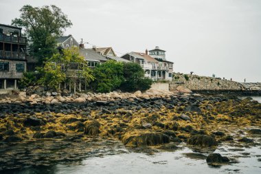 Rockport, Massachusetts, ABD - Ağustos 2022 Cape Ann, New England 'da küçük bir balıkçı köyü. Yüksek kalite fotoğraf