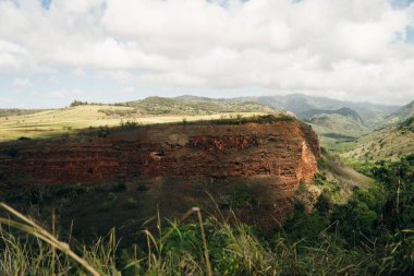 Kapaia rezervuarı. Hawaii, Kauai 'deki hava manzarası. Yüksek kalite fotoğraf