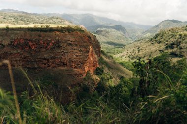 Kapaia rezervuarı. Hawaii, Kauai 'deki hava manzarası. Yüksek kalite fotoğraf