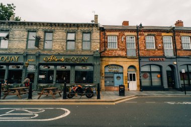North Shields, Kuzey Tyneside, İngiltere. 22 Eylül 2023 Bell Caddesi. Yüksek kalite fotoğraf