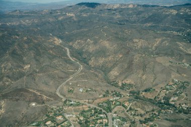 aerial view of hills in Los Angeles California. High quality photo clipart