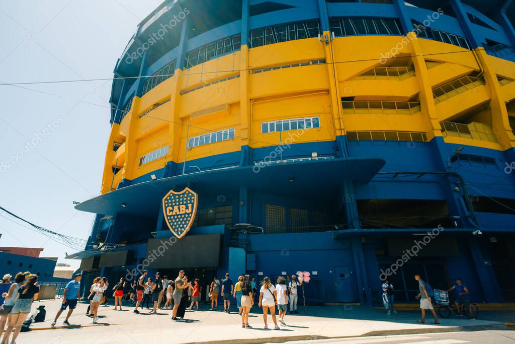 Buenos Aires, Argentina - dec 2th 2023 The Bombonera in La Boca neighborhood. High quality photo