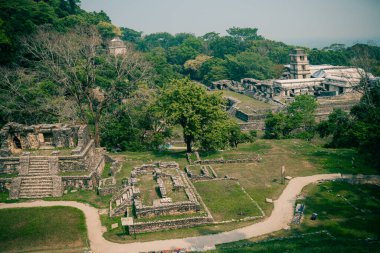 Palenque, Chiapas, Meksika 'daki Maya harabeleri. Yüksek kalite fotoğraf