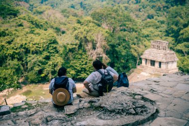 Palenque, Chiapas, Meksika 'daki Maya harabeleri. Yüksek kalite fotoğraf