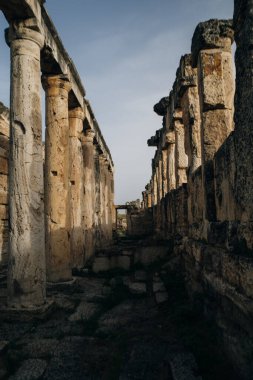 Antik Hierapolis 'teki antik bazilika, Pamukkale, Türkiye. Yüksek kalite fotoğraf