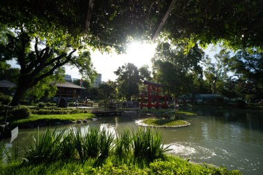 Buenos Aires, Arjantin - 14 Aralık 2023 Buenos Aires Japon Bahçesi, Jardin Japonlar. Yüksek kalite fotoğraf