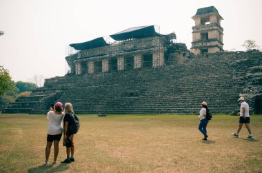 Palenque, Chiapas, Meksika 'daki Maya harabeleri. Yüksek kalite fotoğraf