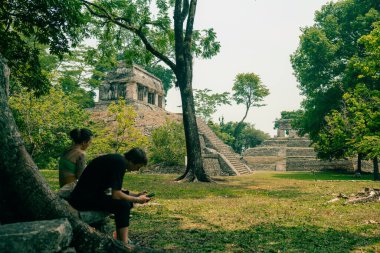 Palenque, Chiapas, Meksika 'daki Maya harabeleri. Yüksek kalite fotoğraf