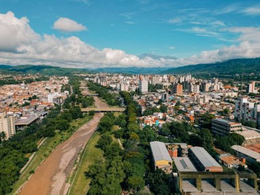 San Salvador de Jujuy, Arjantin 'in hava manzarası. Yüksek kalite fotoğraf