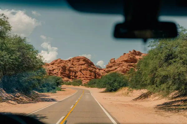 stock image Road between Salta and Cafayate, Quebrada de las Conchas National Route 68. High quality photo