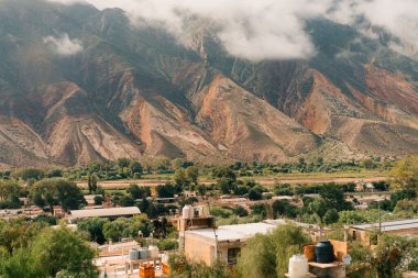 Jujuy Arjantin 'in küçük Maimara kasabasının panoramik manzarası. Yüksek kalite fotoğraf