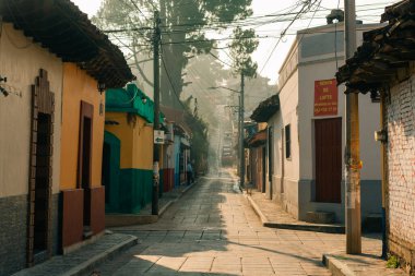 Chiapas 'ın kültürel başkentindeki sokaklar San Cristobal de las Casas, Meksika. Yüksek kalite fotoğraf