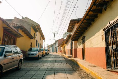 Chiapas 'ın kültürel başkentindeki sokaklar San Cristobal de las Casas, Meksika. Yüksek kalite fotoğraf