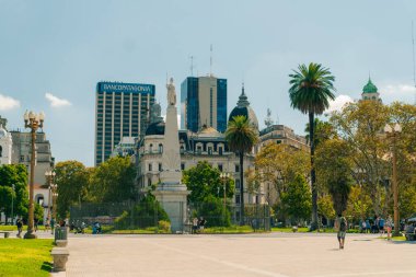 Plaza de Mayo, Buenos Aires, Arjantin çevresindeki binaların panoramik manzarası. Yüksek kalite fotoğraf