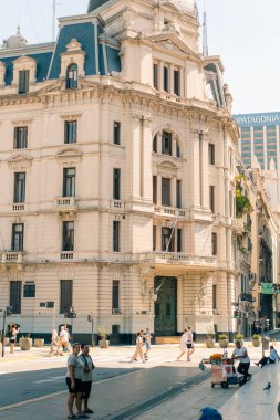 Plaza de Mayo, Buenos Aires, Arjantin çevresindeki binaların panoramik manzarası. Yüksek kalite fotoğraf