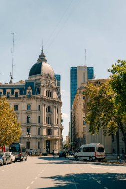 Plaza de Mayo, Buenos Aires, Arjantin çevresindeki binaların panoramik manzarası. Yüksek kalite fotoğraf