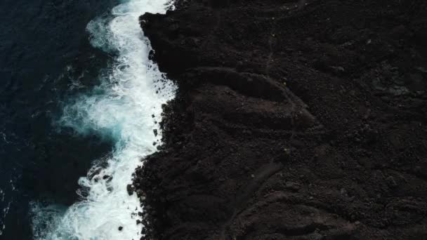 Ondas Rocosas Costeras Aéreas Hawaii Isla Grande Destino Volcánico Más — Vídeos de Stock