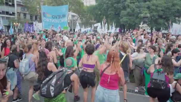Grupo Mujeres Protesta Del Marzo Buenos Aires Argentina Marzo 2024 — Vídeos de Stock