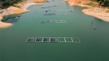 Chapas, Meksika 'daki Çiftlik Balıkçı Ağları' nın Havadan Görünümü. Yüksek kalite fotoğraf